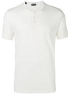Tom Ford Button Detail T-shirt, Men's, Size: 48, White, Cotton