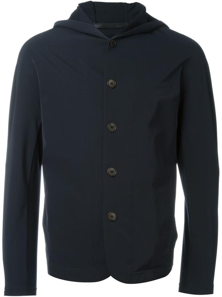 Giorgio Armani Contrast Button Down Hooded Jacket
