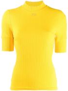 Courrèges Ribbed Turtleneck Top - Yellow