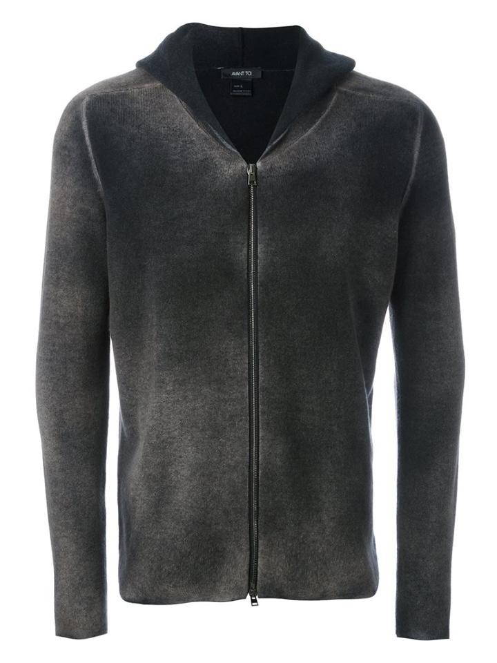 Avant Toi Shaded Effect Zip-up Cardigan, Men's, Size: Xl, Grey, Cashmere/merino