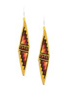 Jessie Western Beaded Earrings - Yellow