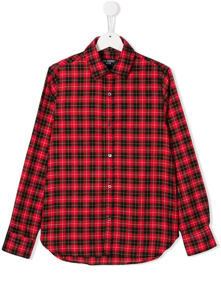 Neil Barrett Kids Teen Checked Shirt - Red