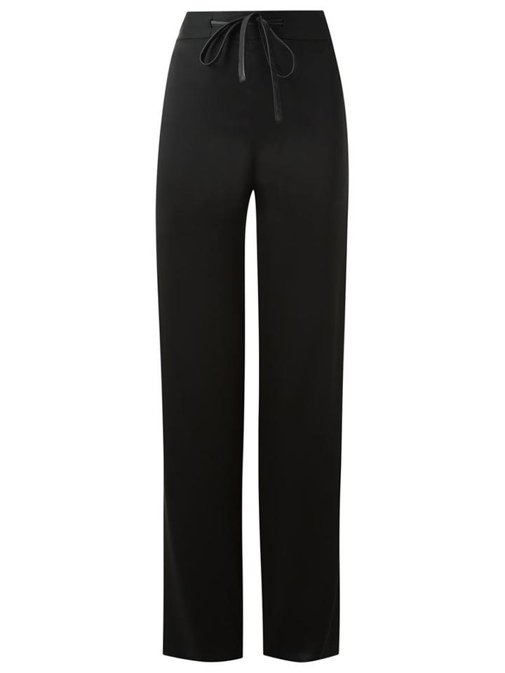 Gloria Coelho Straight Leg Trousers, Women's, Size: P, Black, Leather/polyester/acetate