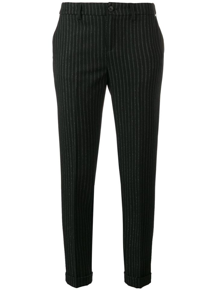 Liu Jo Glitter Pinstriped Trousers - Black