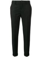 Liu Jo Glitter Pinstriped Trousers - Black