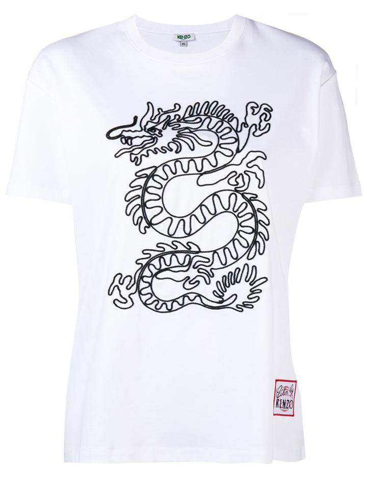 Kenzo Dragon Embroidery T-shirt - White
