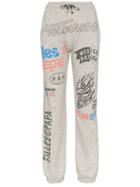 Filles A Papa Slogan Print Track Pants - Grey