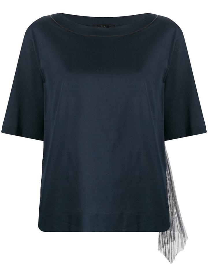 Fabiana Filippi Embellished Neckline T-shirt - Blue