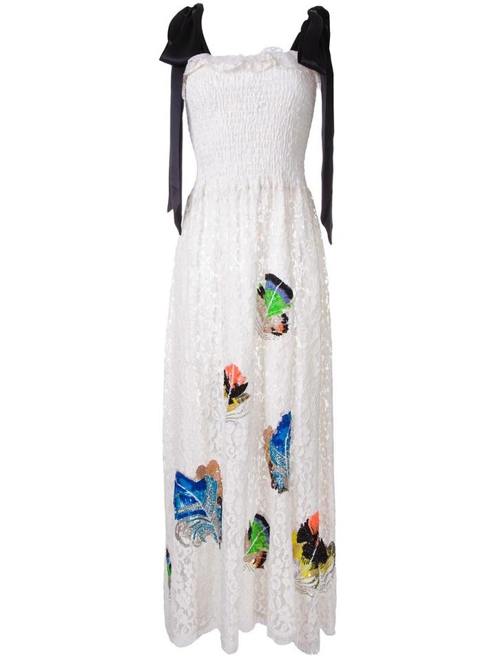 Romance Was Born Feather Detail Lace Dress, Women's, Size: 8, Cotton/nylon/polyester