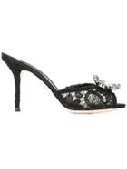 Dolce & Gabbana Lace Embellished Mules - Black