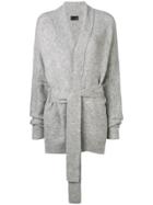 Rta Belted Mid-length Cardigan - Grey