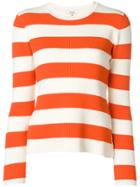 Ganni Striped Round Neck Sweater - Yellow & Orange
