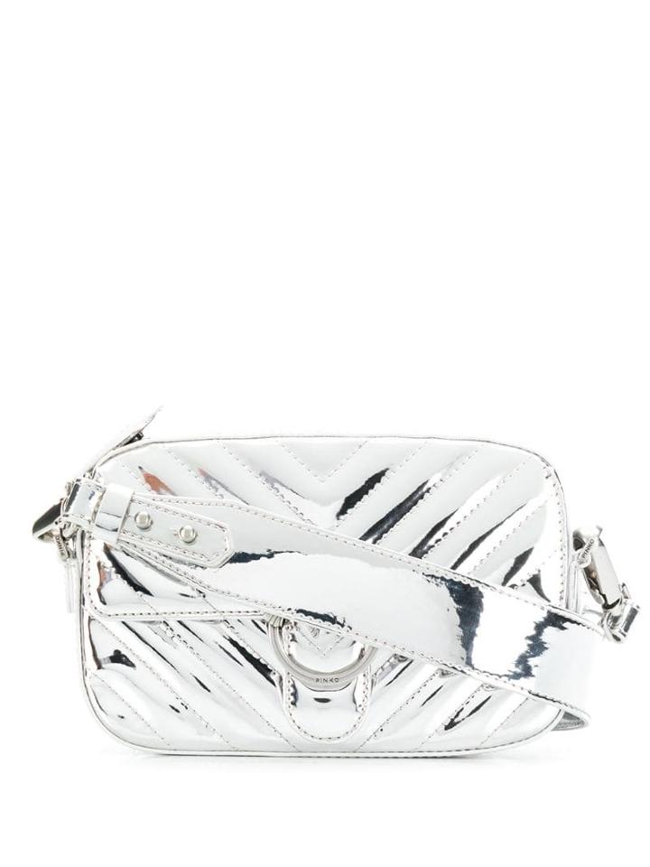 Pinko Quilted Crossbody Bag - Silver