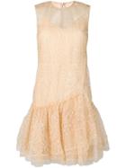 Ermanno Scervino Embroidered Mini Dress - Neutrals
