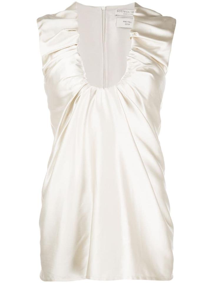 Bottega Veneta Ruched Neck Blouse - Neutrals