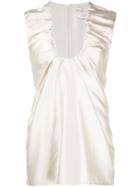 Bottega Veneta Ruched Neck Blouse - Neutrals