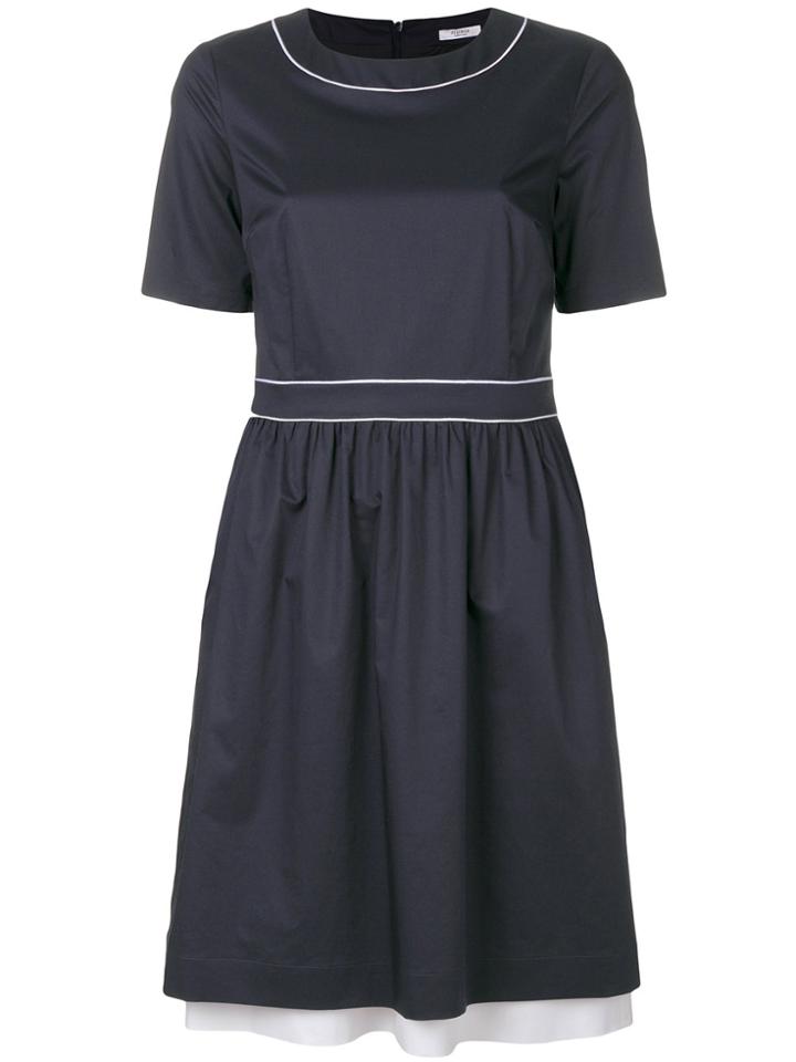 Peserico Shortsleeved Flared Dress - Blue