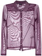 Callipygian Slim-fit Sheer Shirt - Purple