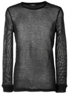 Balmain Sheer Sweater, Men's, Size: Xl, Black, Cotton/linen/flax