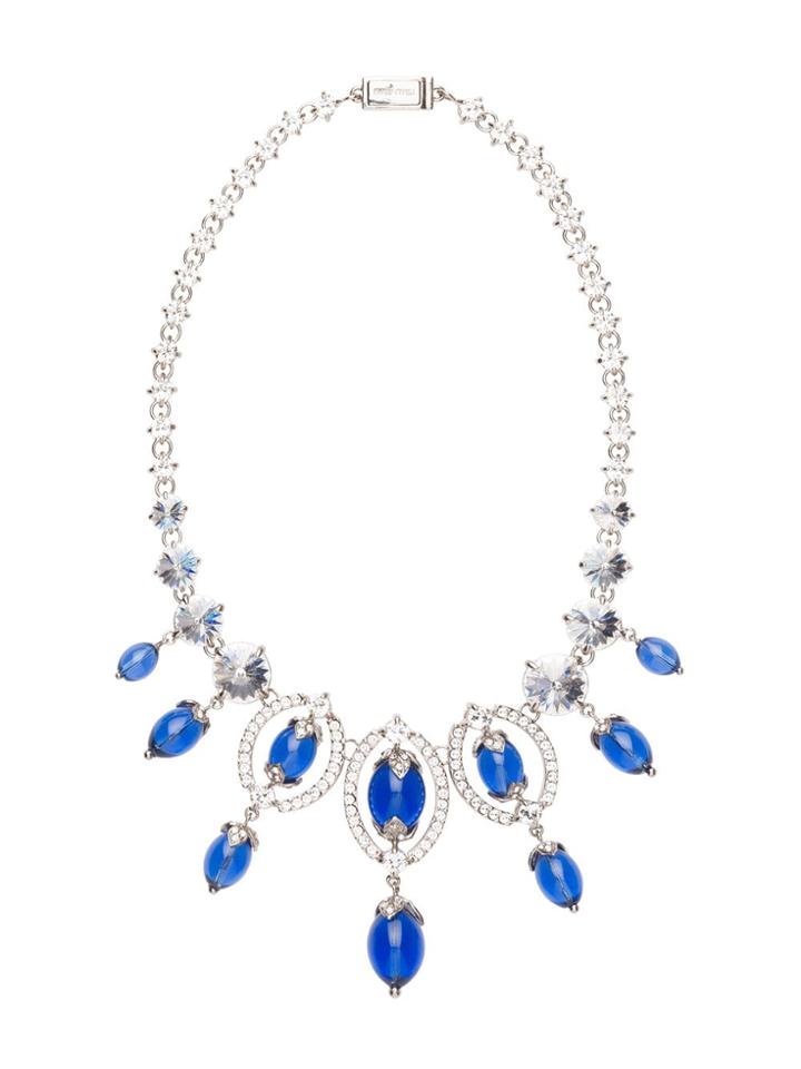 Miu Miu Coloured Beads Crystal Necklace - Blue