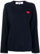 Comme Des Garçons Play Heart Logo Patch Sweater - Blue