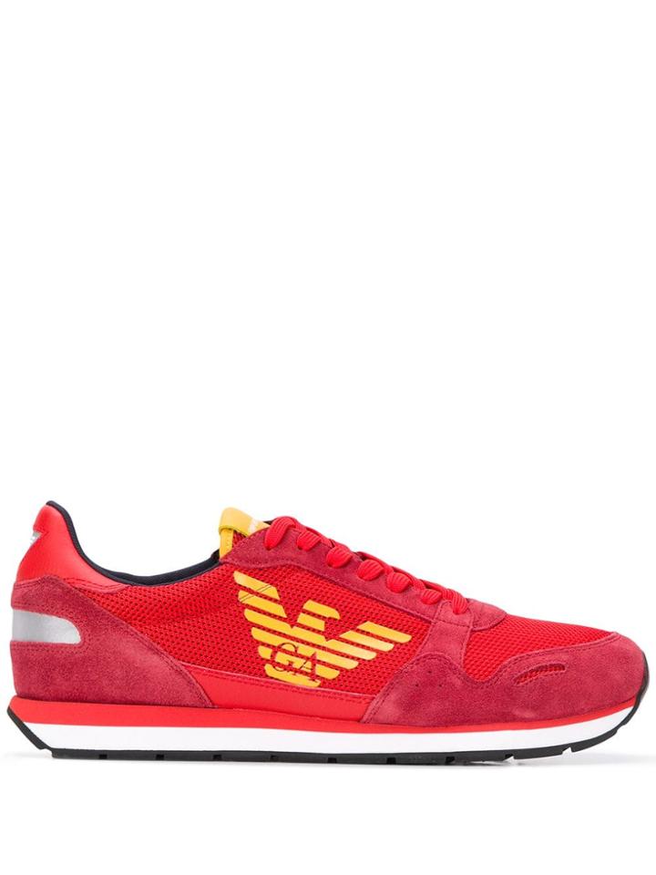 Emporio Armani Contrast Logo Sneakers - Red