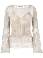 Gentry Portofino Mesh Knit Sweater - Neutrals