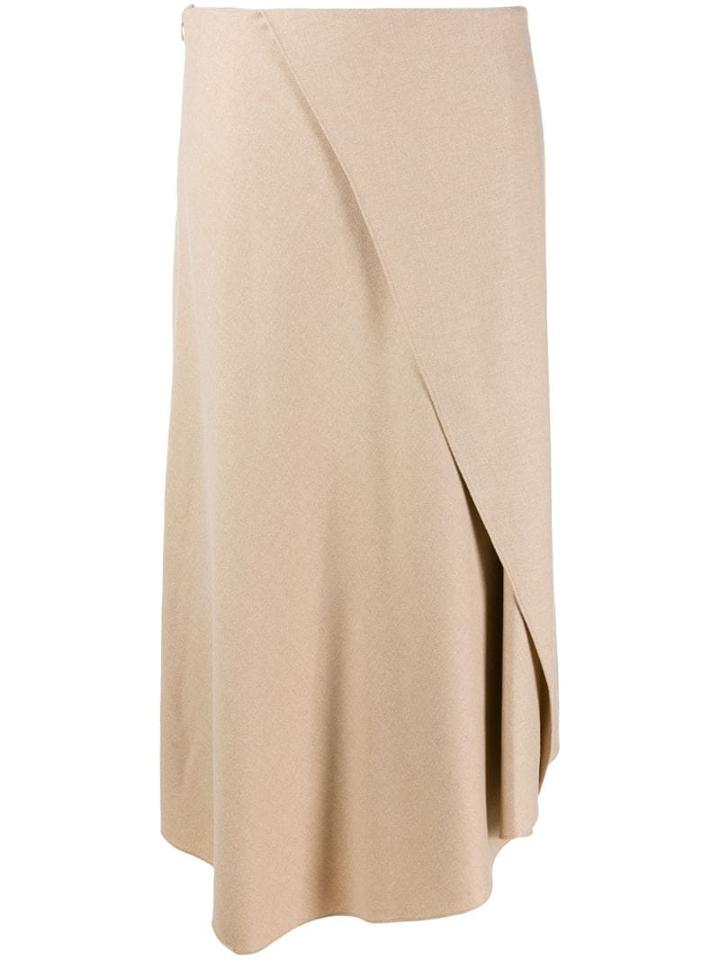 Vince Asymmetric Draped Skirt - Neutrals
