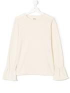 Douuod Kids Peplum Sleeves Top - Nude & Neutrals
