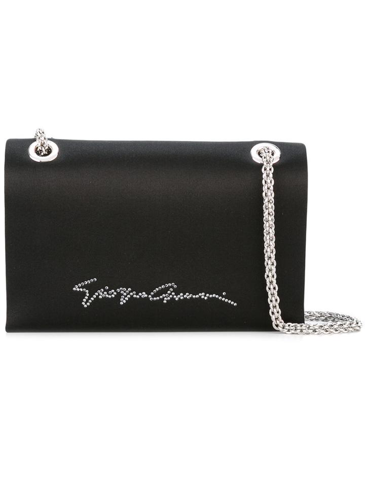 Giorgio Armani Signature Detail Shoulder Bag, Women's, Black, Silk/viscose