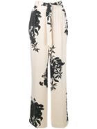 Equipment Flower Print Flare Trousers - Neutrals