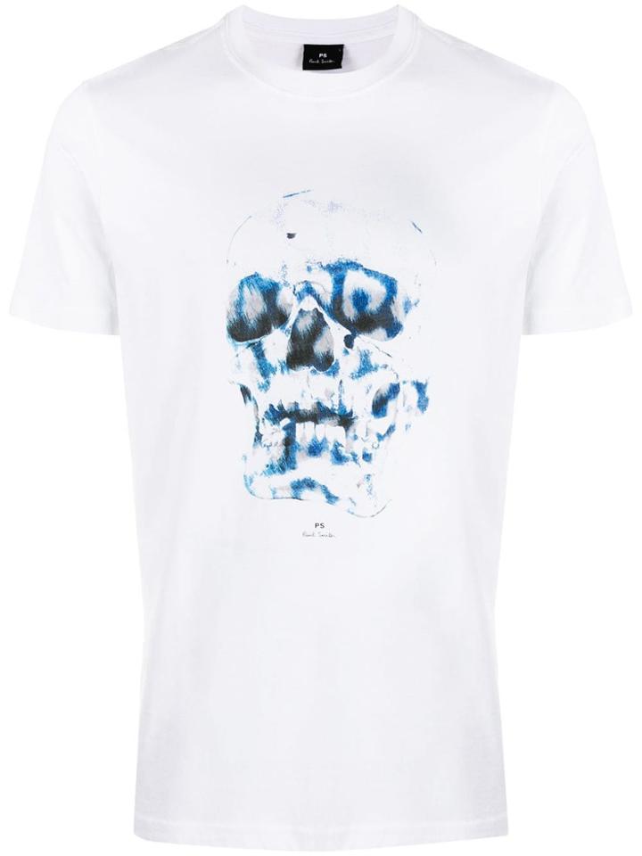 Ps Paul Smith Fire Skull Print T-shirt - White