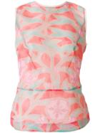 Giorgio Armani Floral Sleeveless Blouse - Pink & Purple
