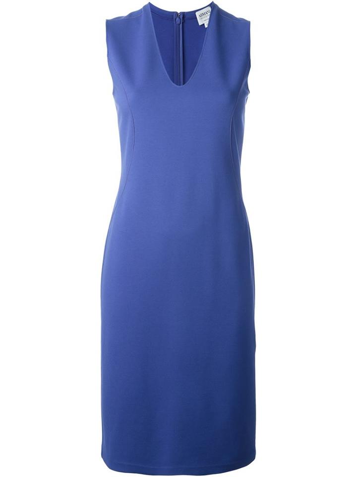 Armani Collezioni V-neck Fitted Dress