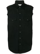 Saint Laurent Frayed Gilet - Black