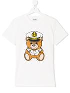 Moschino Kids Captain Teddy T-shirt - White