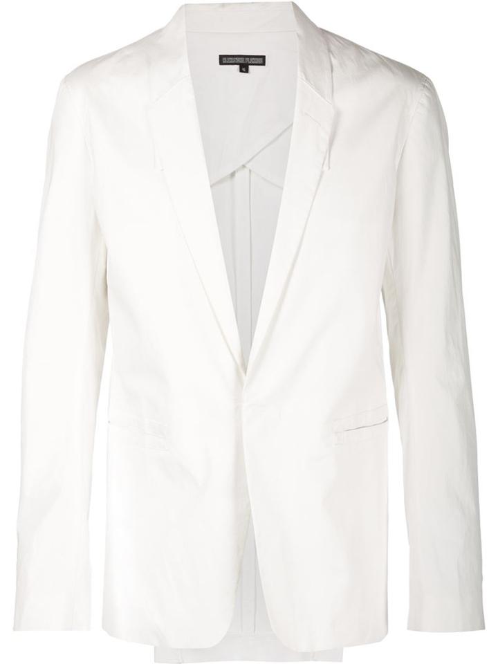 Alexandre Plokhov Overlap Lapel Blazer, Men's, Size: 46, White, Cotton/resin