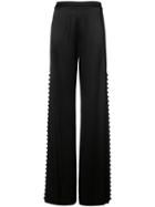 Alexis Buttoned Side Wide Leg Trousers - Black