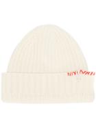 Ambush Contrast Knitted Beanie - White