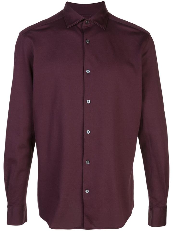 Ermenegildo Zegna Plain Long-sleeved Shirt - Purple