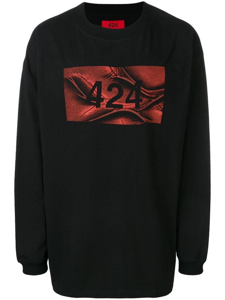 424 Long-sleeve Printed T-shirt - Black