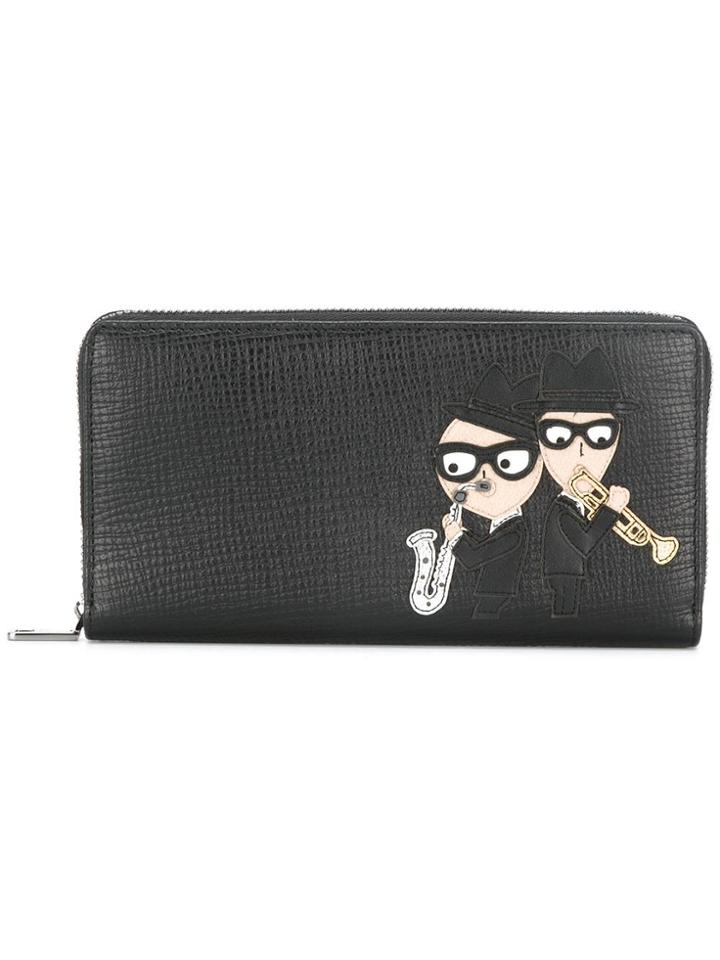 Dolce & Gabbana Designer's Patch Long Wallet - Black