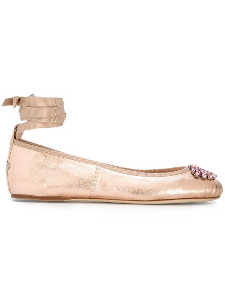 Jimmy Choo Grace Ballerinas - Pink & Purple