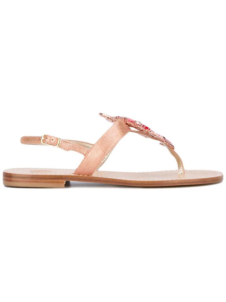 Lisa C Bijoux Embellished Fish Sandals - Pink