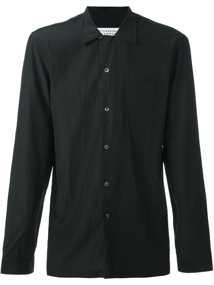 Maison Margiela Classic Long Sleeve Shirt, Men's, Size: 41, Black, Cupro/cotton