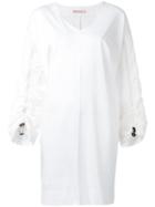 Marni - Drawstring Sleeve Dress - Women - Cotton - 38, White, Cotton