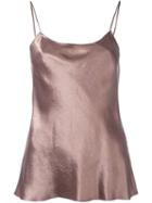 Vince Metallic Classic Blouse, Women's, Size: Small, Brown, Acetate