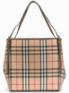 Burberry House Check Shoulder Bag, Women's, Nude/neutrals, Polyamide/calf Leather