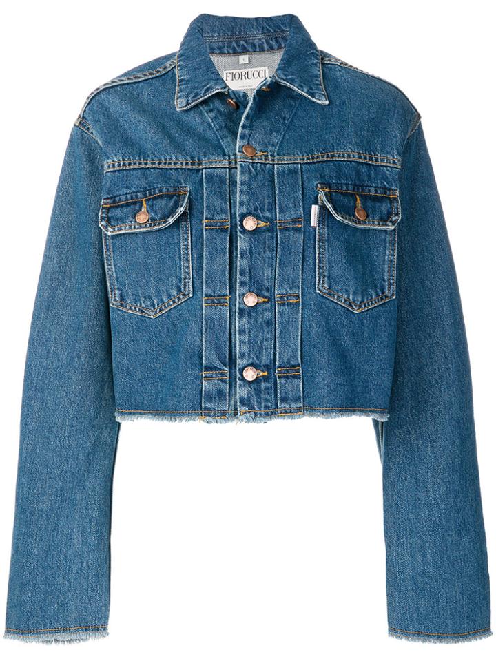 Fiorucci Cropped Button Jacket - Blue