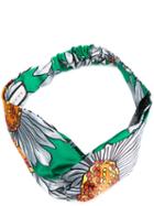 Gucci Gg Daisy Print Headband, Women's, Green, Silk